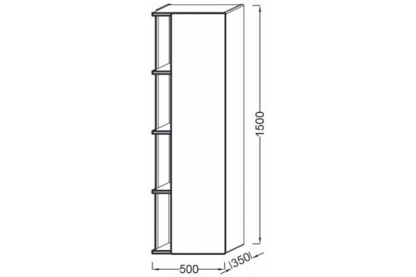 Шкаф-пенал Jacob Delafon Terrace Premium 50х150 EB1740DRU-G1C