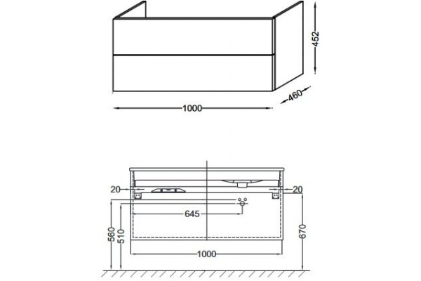 Тумба под раковину Jacob Delafon Vox 100x46 EB2076-R1-N18