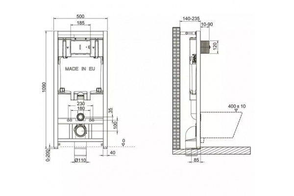 Комплект Jacob Delafon E21730RU-00: Унитаз c инсталляцией Aleo, сиденье тонкое микролифт, клавиша хром (EDAH132-0+E33127-0+E29025+E4316-CP)