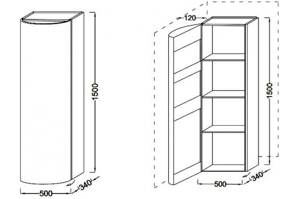 Подвесная колонна Jacob Delafon Presquile EB1115D-G1C (шарниры справа)