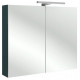 RYTHMIK EB796RU-E10 Зеркальный шкаф 80 см.Ш80*Г14,3*В65 см.2 дверцы с двойным зерк, 2 стекл полочки на отделение, магнит, флуоресцентная подсветка.