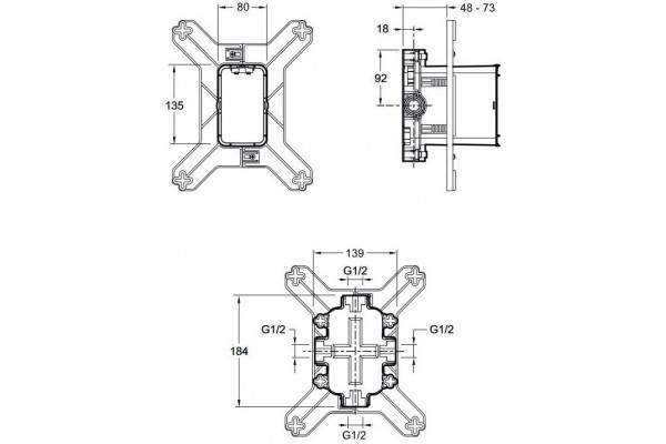 Скрытая часть смесителя Jacob Delafon Modulo 98699D-NF