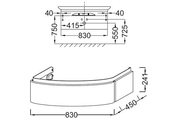 Мебель под раковину Jacob Delafon Presquile 83x45 EB1100-G1C