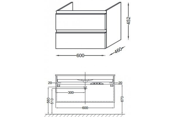 Тумба под раковину Jacob Delafon Vox 60x46 EB2030-RA-G1C белый