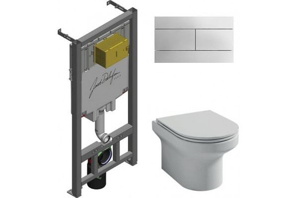 Комплект Jacob Delafon Elite E21742RU-00 кнопка хром цвет белый, бачок 3/6 л