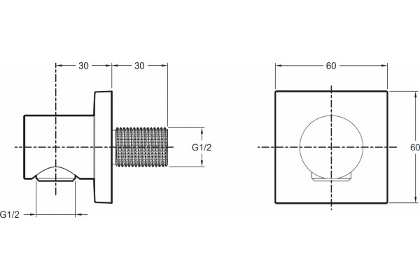Шланговое подключение Jacob Delafon Modulo E8467-CP хром,  в современном стиле