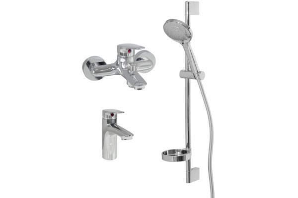 Душевой комплект Jacob Delafon Elite E32911RU-CP 3 в 1 два смесителя + душевой гарнитур хром,  в современном стиле