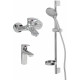 Душевой комплект Jacob Delafon Elite E32911RU-CP 3 в 1 два смесителя + душевой гарнитур хром,  в современном стиле