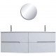 Тумба с раковиной Jacob Delafon Nona 140 глянцевый белый, подвесная, с ящиками