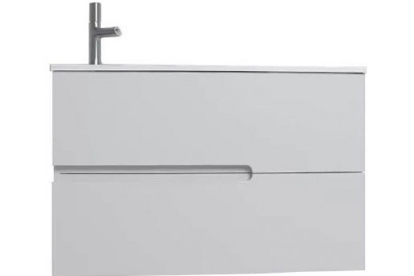 Тумба с раковиной Jacob Delafon Nona 80 L глянцевый белый, подвесная, с ящиками