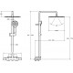 Душевая стойка Jacob Delafon Metro E26589-BL с полкой, цвет черный, штанга 128.3 см