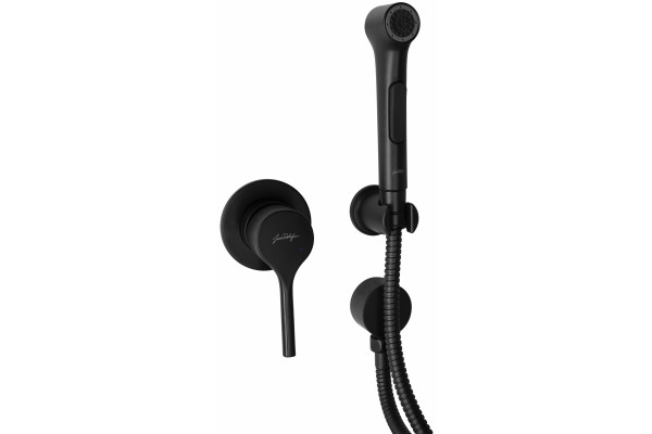 Гигиенический душ Jacob Delafon Elate E24610-BL со смесителем С ВНУТРЕННЕЙ ЧАСТЬЮ цвет черный,  в современном стиле