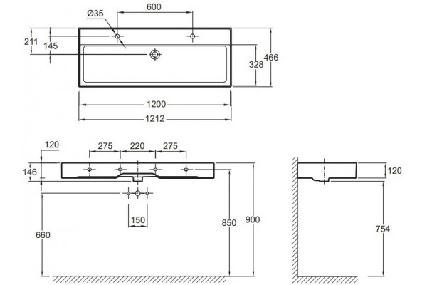 Раковина Jacob Delafon Vivienne EXBK112-BCM 120 см матовая