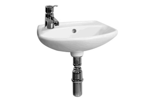 Раковина подвесная Jika Lyra 40x30 отверстие для смесителей слева цвет белый, полукруглая
