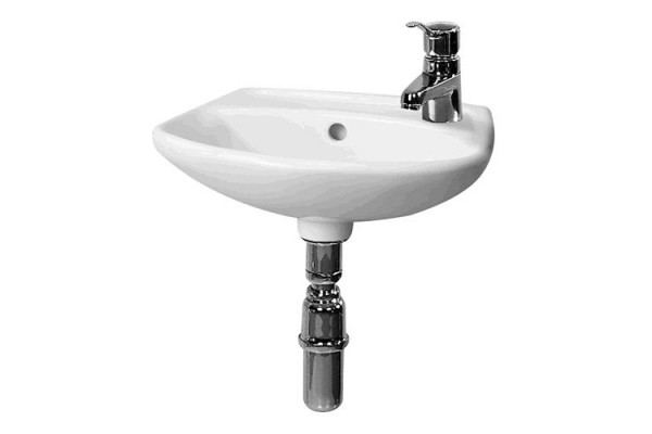 Раковина подвесная Jika Lyra 40x30 отверстие для смесителя справа цвет белый, полукруглая