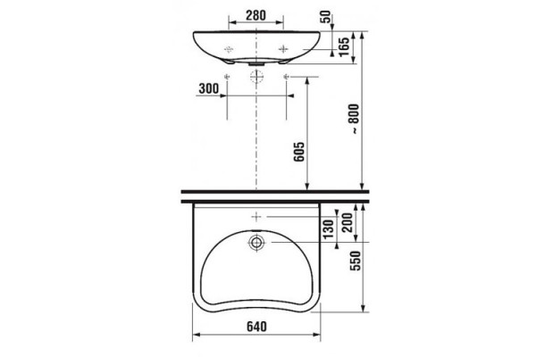 Раковина подвесная Jika Mio 64х55 цвет белый, прямоугольная