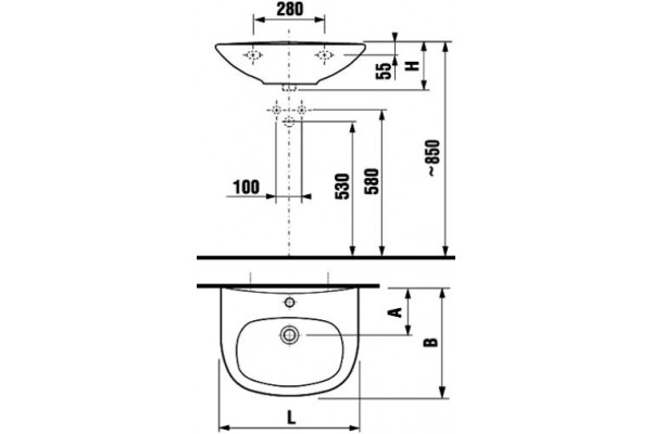 Раковина Jika Zeta 60 1039.2 цвет белый, полукруглая, с переливом