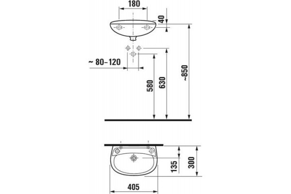 Рукомойник Jika Lyra 40 1527.1 (R) цвет белый, полукруглая, с переливом