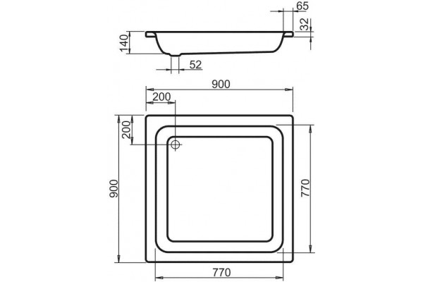 Душевой поддон KALDEWEI Sanidusch 90x90х14 Мод.396 331100010001