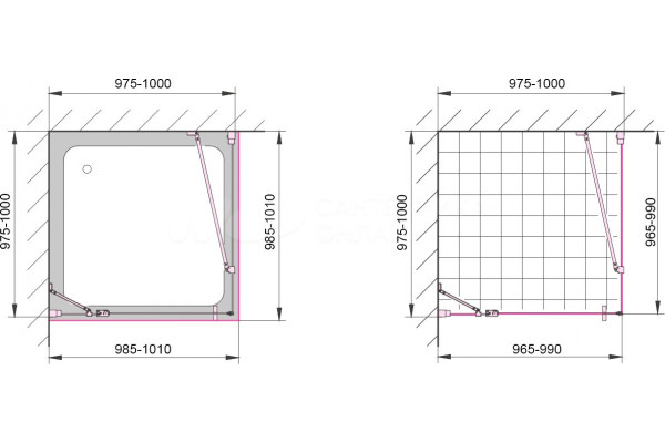 Душевая дверь Kermi Cada XS CK1NL10020VPK 100 см левая
