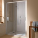CADA XS CK G2R 14520 VPK Раздвижная дверь 1410-1460/2000 с фикс.панелью справа, профиль серебро/глянец+стекло ESG прозрачное с покр. CADAclean