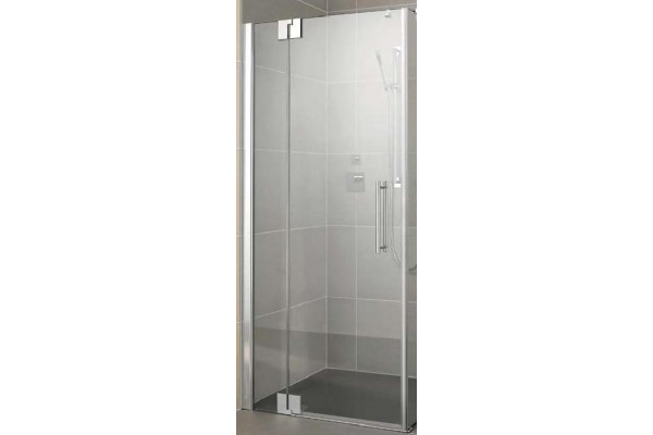 PX1WR15020VPK 1-створч.маятн.дверь с фикс.панелью PASA XP, H=2000, L=1500, профиль сереб./глянец+стекло ESG прозрачное с покр. KERMIclean + ручки RAYA