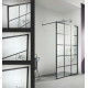 WALK-IN Dark Edition XD WW1 12020 3PK Душ.ограждение H=2000,L=1200, проф.черный Soft+стекло прозр.ESG с покр.KERMIclean(стаб.1200 мм) решетка-рисунок