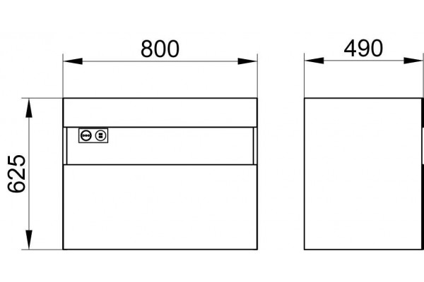 32862300100 STAGELINE Тумба под умывальник 800x625x490 mm, подсветка,розетка+USB/USB-C. 1 выдвижной ящик, пластиковый сифон 1 1/4 x 32, белый/белый