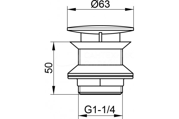 Донный клапан для раковины Keuco 59904010000 1/4 дюйма x 60 x 50 мм, хром