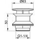 Донный клапан для раковины Keuco 59904010000 1/4 дюйма x 60 x 50 мм, хром