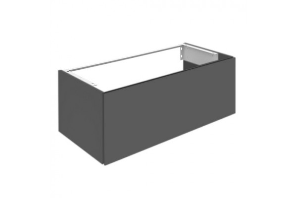 32971290000 PLAN Тумба под умывальник 1000x400x490 mm, 1 выдвижной ящик, вкл. пластиковый сифон 1 1/4 x 32, Инокс матовый/Инокс матовый