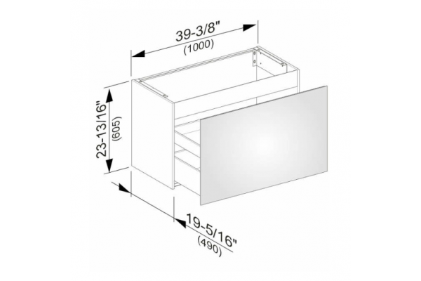 32972300000 PLAN Тумба под умывальник 1000x490x605 mm, белая