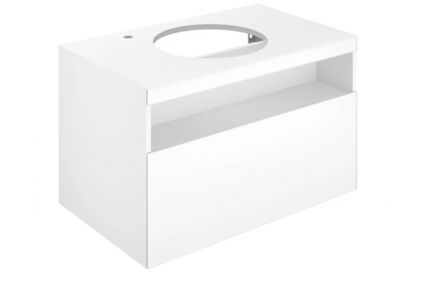 32864300100 STAGELINE Тумба под умывальник 800x550x490mm,1 ящик,oтверстие под смеситель слева,с освещением,pозеткa и USB,пластиковый сифон,цв.белый