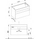 32872290100 STAGELINE Тумба под умывальник 1000x625x490 mm, 1 выдвижной фронтальный ящик, вкл. пластиковый сифон 1 1/4 x 32, Инокс матовый/Инокс матов