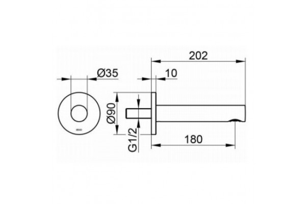 59545010101 IXMO Излив для ванны DN 15, вылет 202 mm, хром