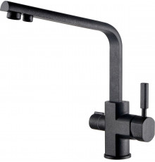 Смеситель Kaiser Decor 40144-2 для кухонной мойки, черный мрамор, однорычажный, высота излива 28.8 см