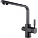 Смеситель Kaiser Decor 40144-2 для кухонной мойки, черный мрамор, однорычажный, высота излива 28.8 см
