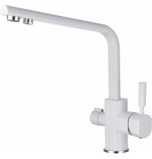 Смеситель Kaiser Decor 40144-10 для кухонной мойки, белый, однорычажный, высота излива 28.8 см