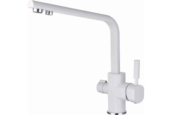 Смеситель Kaiser Decor 40144-10 для кухонной мойки, белый, однорычажный, высота излива 28.8 см