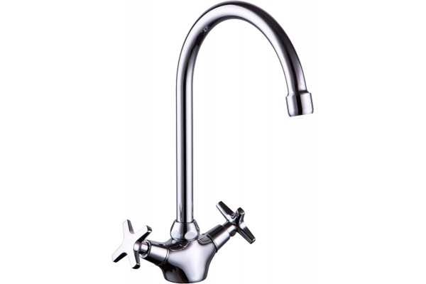 Смеситель Kaiser Crystal 28133 для кухонной мойки двухвентильный, хром