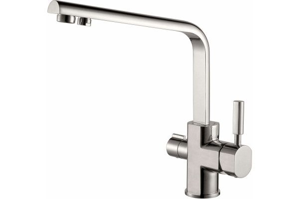 Смеситель Kaiser Decor 40144-5 для кухонной мойки, серебро, однорычажный, высота излива 28.8 см