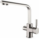 Смеситель Kaiser Decor 40144-5 для кухонной мойки, серебро, однорычажный, высота излива 28.8 см