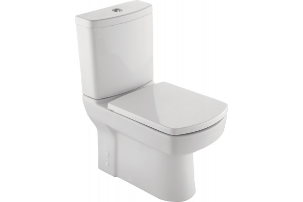Унитаз-компакт Kale Basics 7112234300 белый, прямоугольный, антивсплеск, 36x61 см