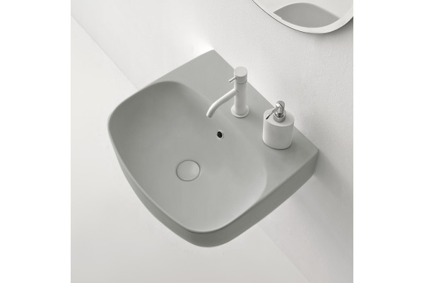 Kerasan Nolita Раковина подвесная/накладная 50х45 см с 1 отв под смеситель цвет Grigio matt 534059*1