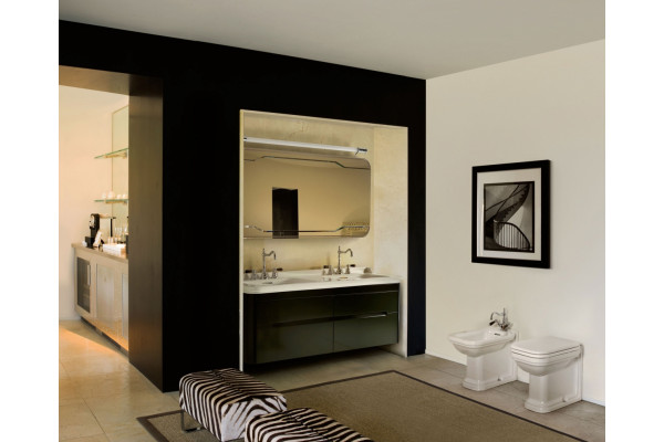 Раковина Kerasan Waldorf 4143 с 3 отверстиями, цвет белый, прямоугольная