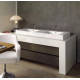 Раковина Kerasan Cento 3536 140 см, двойная, цвет белый, прямоугольная
