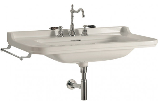 Раковина Kerasan Waldorf 4140 с 3 отверстиями, цвет белый, прямоугольная
