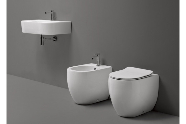 Биде напольное Kerasan Flo 312201 цвет белый, овальное, 37x56 см