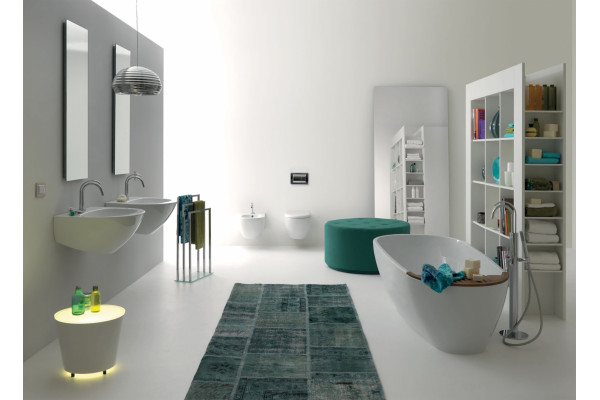 Биде подвесное Kerasan Aquatech 372401*1 цвет белый, овальное, 36.5x55 см