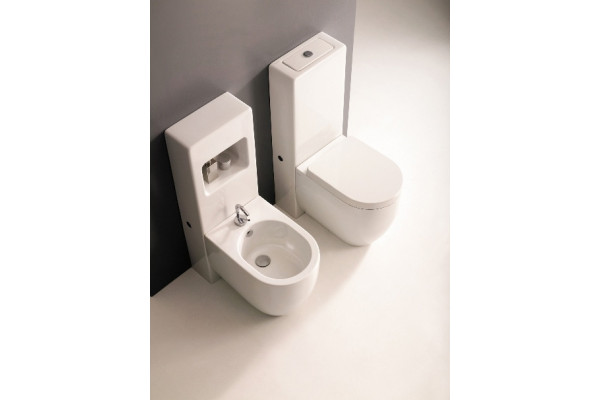 Унитаз приставной Kerasan Flo 311401 укороченного белый, овальный, 36x47 см